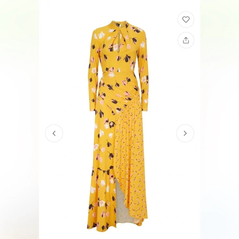 Self-Portrait Yellow Floral Maxi Dress NWT - Picture 3 of 6